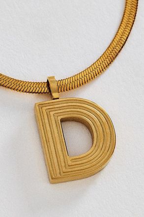 Anthropologie Water Resistant Initial Necklace