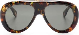 Gucci Occhiali da sole con montatura stile pilota - Marrone