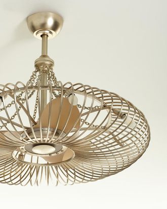 John-Richard Ribbons of Silver 8-Light Pendant with Fan