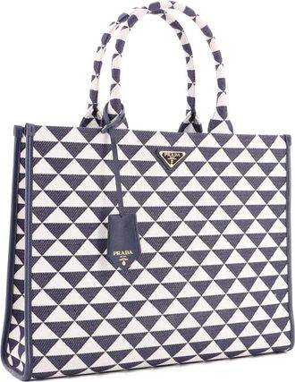Prada Borsa tote Symbole Shopper grande jacquard - Blu