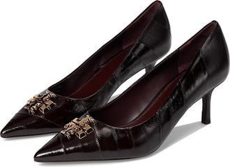 Tory Burch Eleanor Pump 65MM High Womens Heels Cocoa/Gold : 5.5 M, Leather