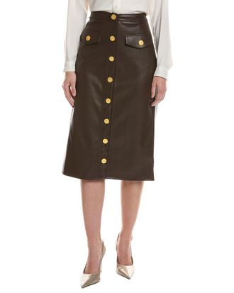 L'agence Milann Midi Snap Front Skirt