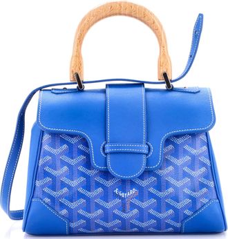 Goyard Saigon Top Handle Bag Coated Canvas with Leather Mini