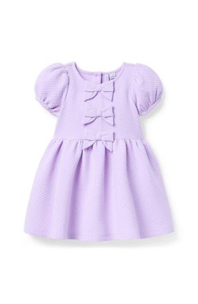 Janie and Jack Quilted Bow Dress in Purple at Nordstrom, Size 18-24M