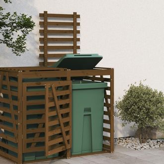 vidaXL Extensi&oacute;n Para Cobertizo De Cubo Basura Madera Pino Marr&oacute;n Miel Vidaxl