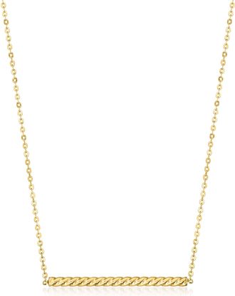 RS Pure by Ross-Simons Italian 14kt Yellow Gold Twisted Bar Necklace
