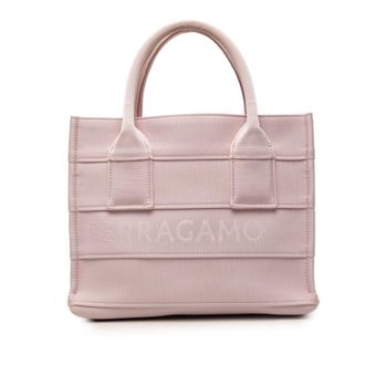 Ferragamo Pink Fabric Handbag Tote Bag (Pre-Owned)