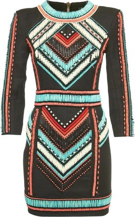 Balmain Abito corto con cintura - Nero