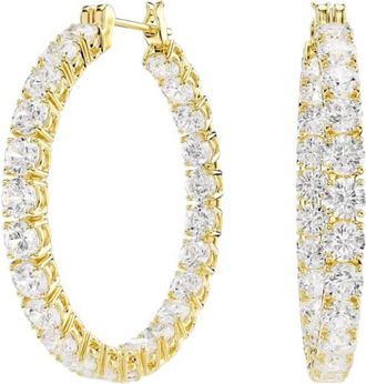 Swarovski Matrix Gold-Tone Plated Hoop Earrings