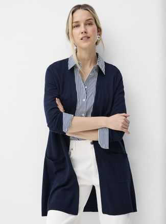 Contemporaine Womens Long flowy open Cardigan Sweater