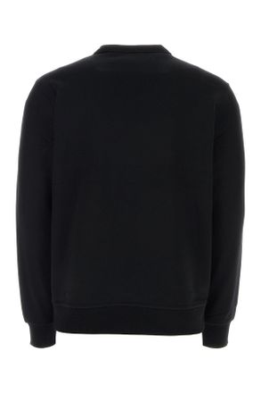 Burberry Mens Black Stretch Cotton Oversize Sweater Exterior: Elastane Felpe
