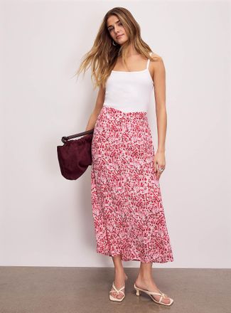 Vero Moda Womens Crinkled texture buttoned midi skirt