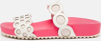 Sophia Webster White Leather Slide Flats