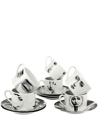 Fornasetti Occhiolino 12-piece tea set - unisex - Porcelain - One Size - White