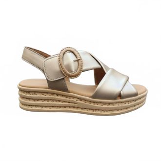 Gabor Womens Wedge Sandal In Champagne