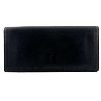 Saint Laurent Black Leather Long Wallet (Bi-Fold) (Pre-Owned)