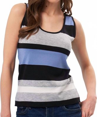 French Kyss Stripe Tank Top In Slate/multi