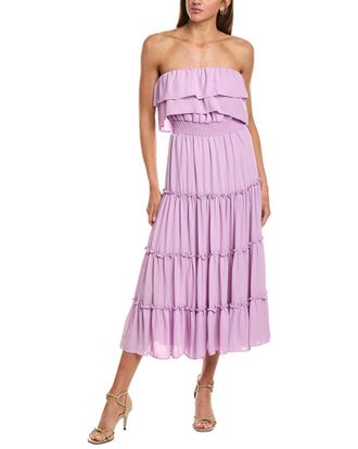 1.State 1.State Strapless Smocked Waist Tiered Maxi Dress