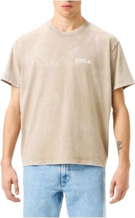 Cycle Boxy Printed Over T-Shirt - Heren - T-shirts - Beige - M - Tops