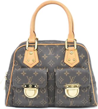 Louis Vuitton Manhattan Handbag Monogram Canvas Brown Canvas Handbag (Pre-Owned)