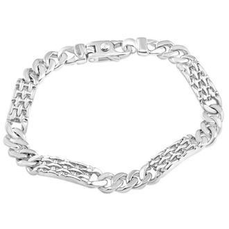 Pompeii3 Mens Solid 14k White Gold 39 Gram 8.5 Bracelet 8.4mm Wide