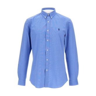 Polo Ralph Lauren Casual Shirts, male, Blue, Size: XL Cotton Shirt With Logo