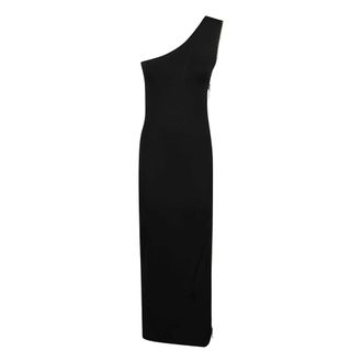 Elisabetta Franchi Kleedjes, Dames, Zwart, L, Rode Loper Jurk met E&eacute;n Schouderband