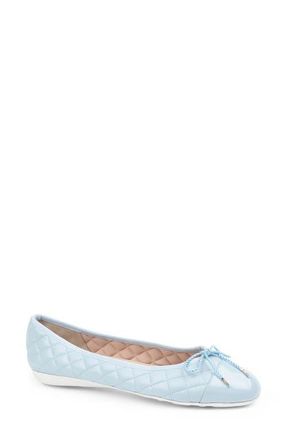 Paul Mayer Attitudes Best Cap Toe Quilted Ballet Flat in Sky Blue Leather at Nordstrom, Size 8.5