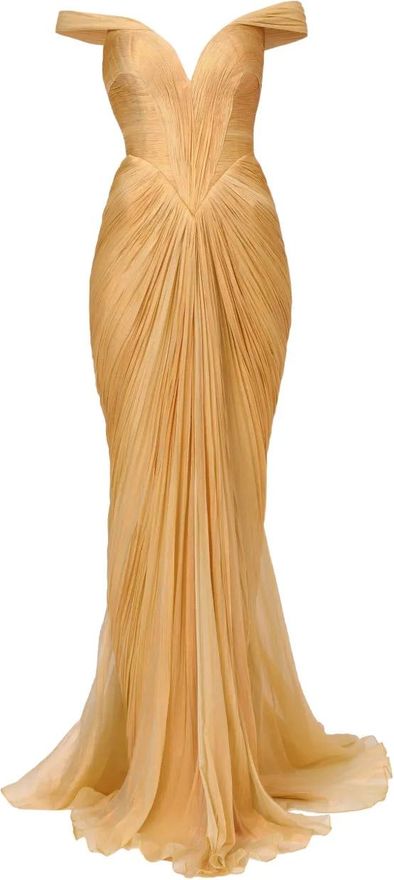 Iris Serban off-shoulder pleated dress - women - Silk - 38 - Yellow from  $4,683.00 - on Stylight