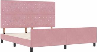 vidaXL Bed Frame with Headboard Pink 180 x 200 cm Velvet vidaXL