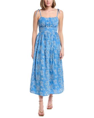 Julia Jordan Eyelet Embroidery Sleeveless Midi Dress