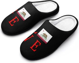 Generic California State Lover Funny Mens Cotton Slippers Shoes Novelty Soft Non-Slip Sole Home Shoe