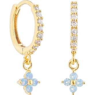 Girls Crew Blue Blossom Love Dangle Hoop Earrings in Gold at Nordstrom