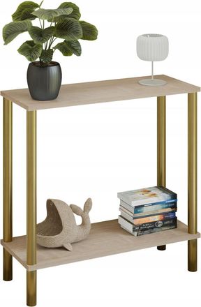 OEM Consola Moderna Con Estante De 80x30x80 Cm, Metal Dorado, Para El Recibidor