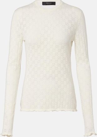 Gucci Camiseta en mezcla de algod&oacute;n con GG