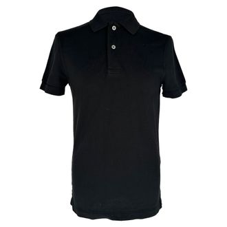 Tom Ford Short Sleeve Polo Shirt in Black Cotton