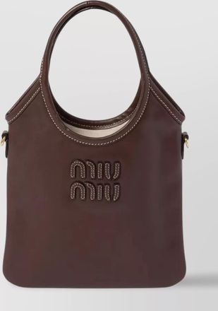 Miu Miu softy tote bags featuring contrast stitching