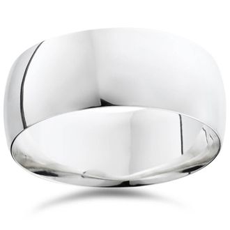 Pompeii3 9mm Dome High Polished Wedding Band 950 Platinum Size Selectable