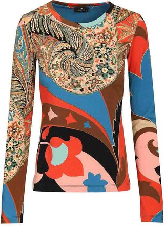 Etro Long-Sleeved Top With Paisley Print