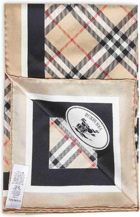 Burberry Womens Silk Twill Scarf Sand Beige Scarfs