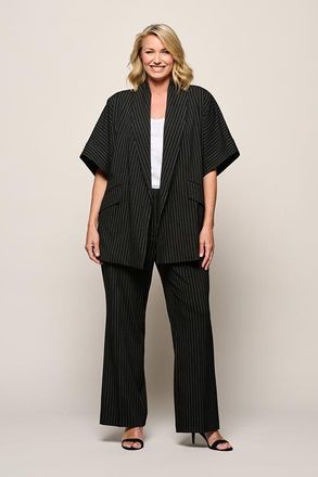 Mart Visser Roseline Kimono Blazer Zwart / Wit Maxi