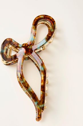 Fat Face FatFace Tortoiseshell Brown Resin Bow Claw Clip