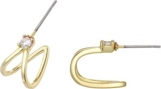 Adornia 14K Gold Plated Cubic Zirconia Wrap Stud Earrings at Nordstrom Rack