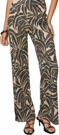 Dress Forum Tropical Leaf Pull On Pants In Midnight Palm