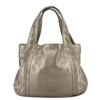 Ferragamo Gancini Leather Gold Leather Handbag (Pre-Owned)