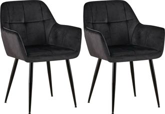 Clp Clp - Set De 2 Sillas De Sal&oacute;n Emia En Terciopelo Negro