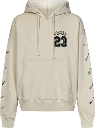 Off-white 23 Skate Hoodie met Trekkoord - Heren - Hoodies - Beige - M - Katoen - Hoodies & sweatvesten