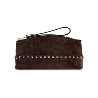 Valentino Garavani Studded Suede Bag - Dames - Tassen - Bruin - Maat: ONE Size Su&egrave;de