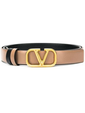 Valentino Garavani Cintura VLogo Signature reversibile 20mm - Toni neutri