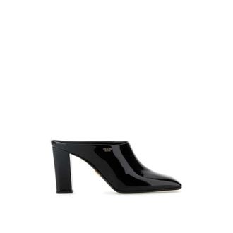 Prada Leather Mules 85mm - Dames - Muiltjes - Zwart - 35 EU - Leer - Schoenen
